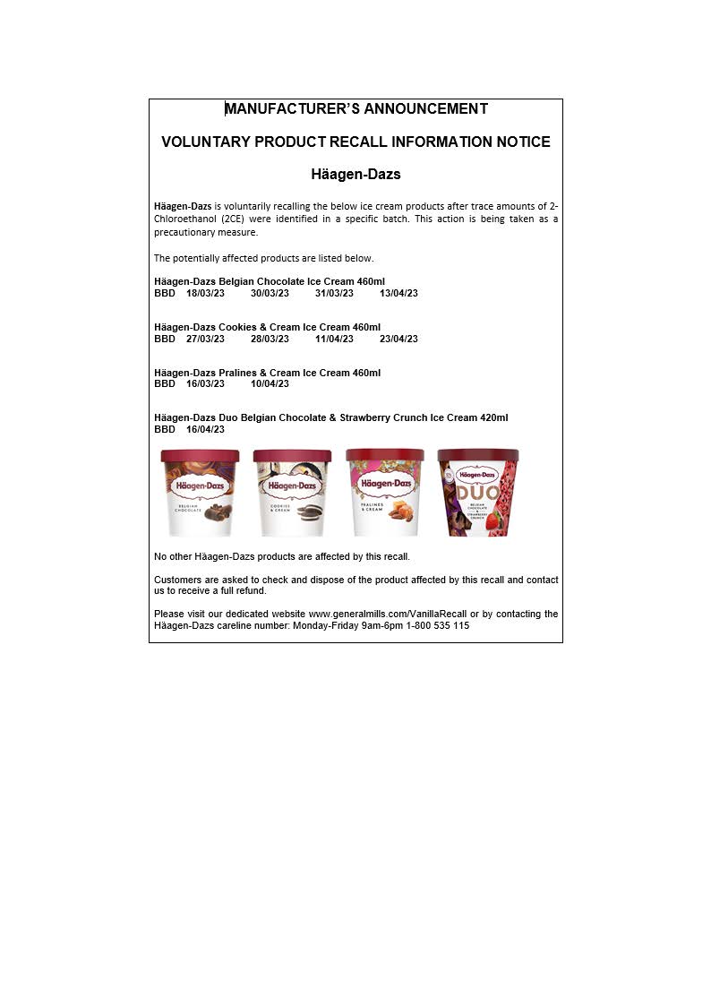 Haagen 20Dazs 20Customer 20Notice 20050822