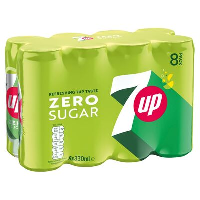 7UP Zero Sugar Can Pack 8 x 330ml