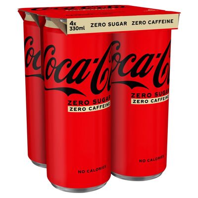 Coca-Cola Zero Sugar/Caffeine Can Pack 4 x 330ml (Buy 1 x Can Pack + 1 x Heinz Ketchup For €6.50)