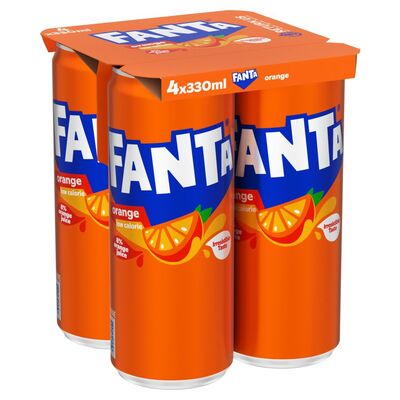 Fanta Orange Can Pack 4 x 330ml (Buy 1 x Can Pack + 1 x Heinz Ketchup For €6.50)