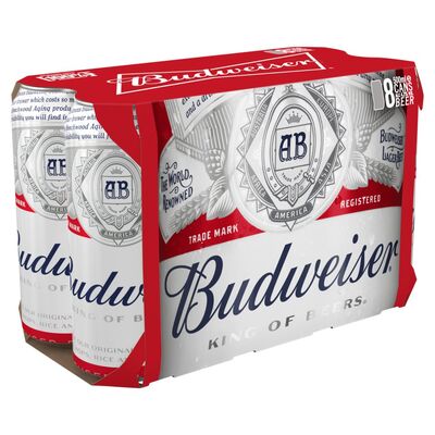 Budweiser Beer Can Pack 8 x 500ml