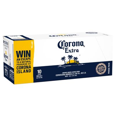 Corona Extra Beer Can Pack 10 x 330ml 