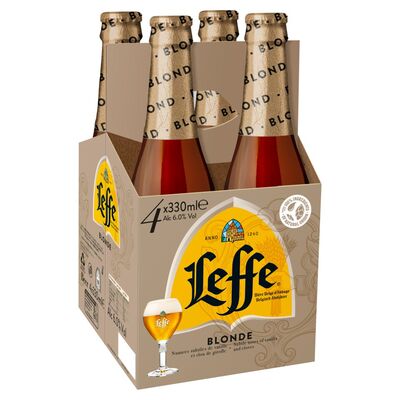 Leffe Blonde Beer Bottle Pack 4 x 330ml 