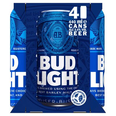 Budweiser Light Beer Can Pack 4 x 440ml