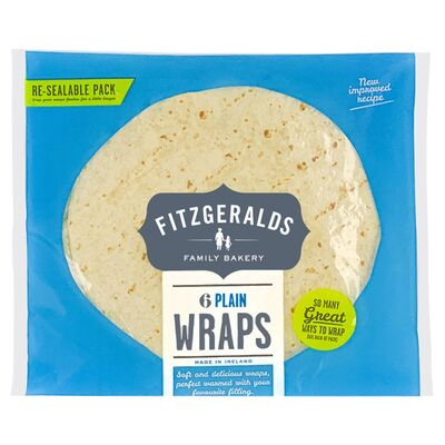 Fitzgeralds Plain Wraps 6 Pack 370g