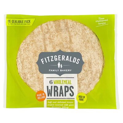 Fitzgeralds Wholemeal Wraps 6 Pack 370g