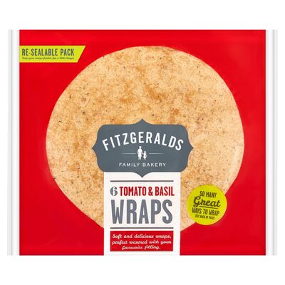 Fitzgeralds Tomato & Basil Wraps 6 Pack 370g