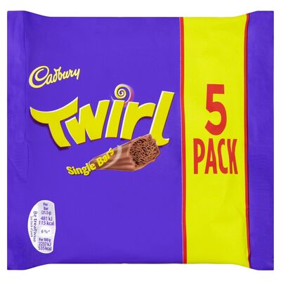 Cadbury Twirl Chocolate Bars 5 Pack 107.50g