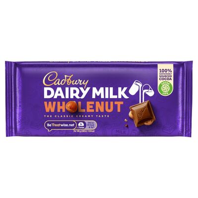 Cadbury Dairy Milk Chocolate Wholenut Bar 120g