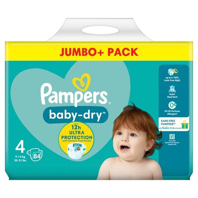 Pampers Baby Dry Size 4 Jumbo Pack 84pce