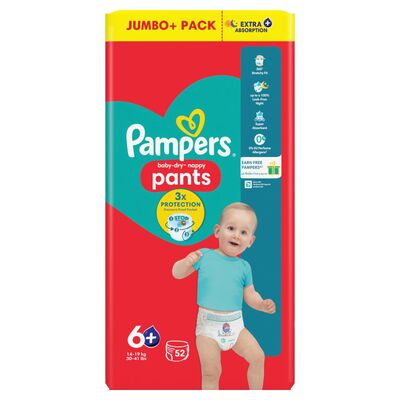 Pampers Baby Dry Nappy Pants Size 6+ 52pce