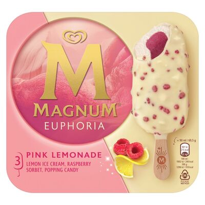 Magnum Euphoria Pink Lemonade Ice Cream 3 Pack 90ml